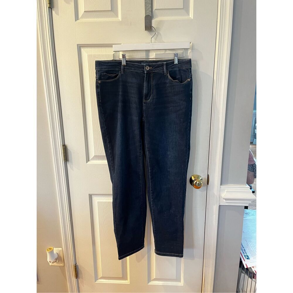 J. Jill Denim Dark Wash Boyfriend Straight Leg Jeans sz 16 EUC